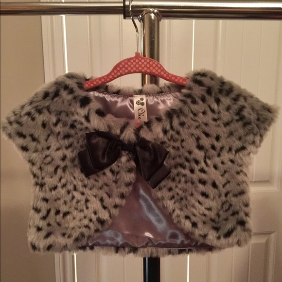 Cherokee Other - Cherokee Girls Leopard Faux Fur Vest